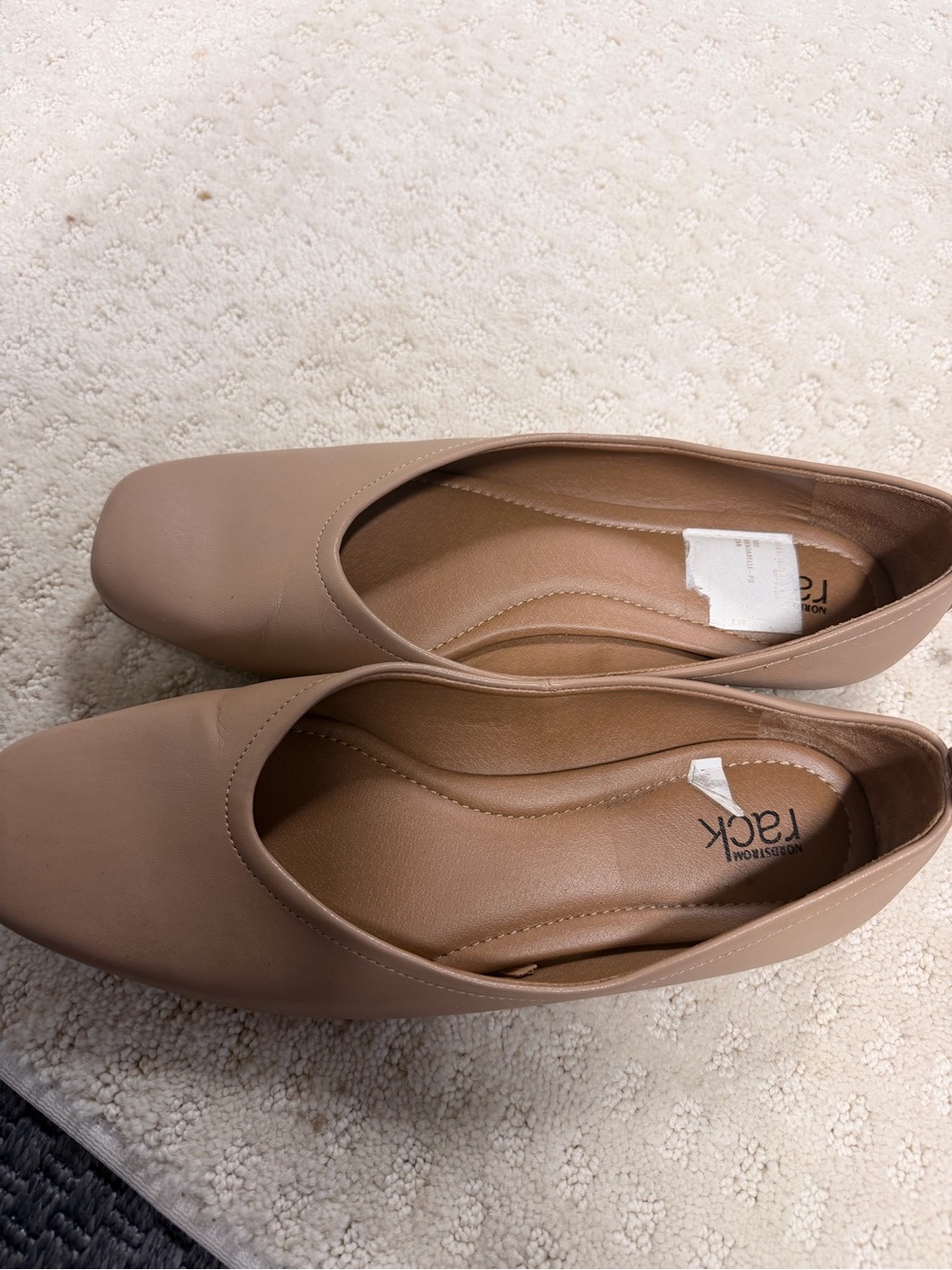 Nordstrom Rack Collection Women's Square-Toe Flat in Nude Tan
